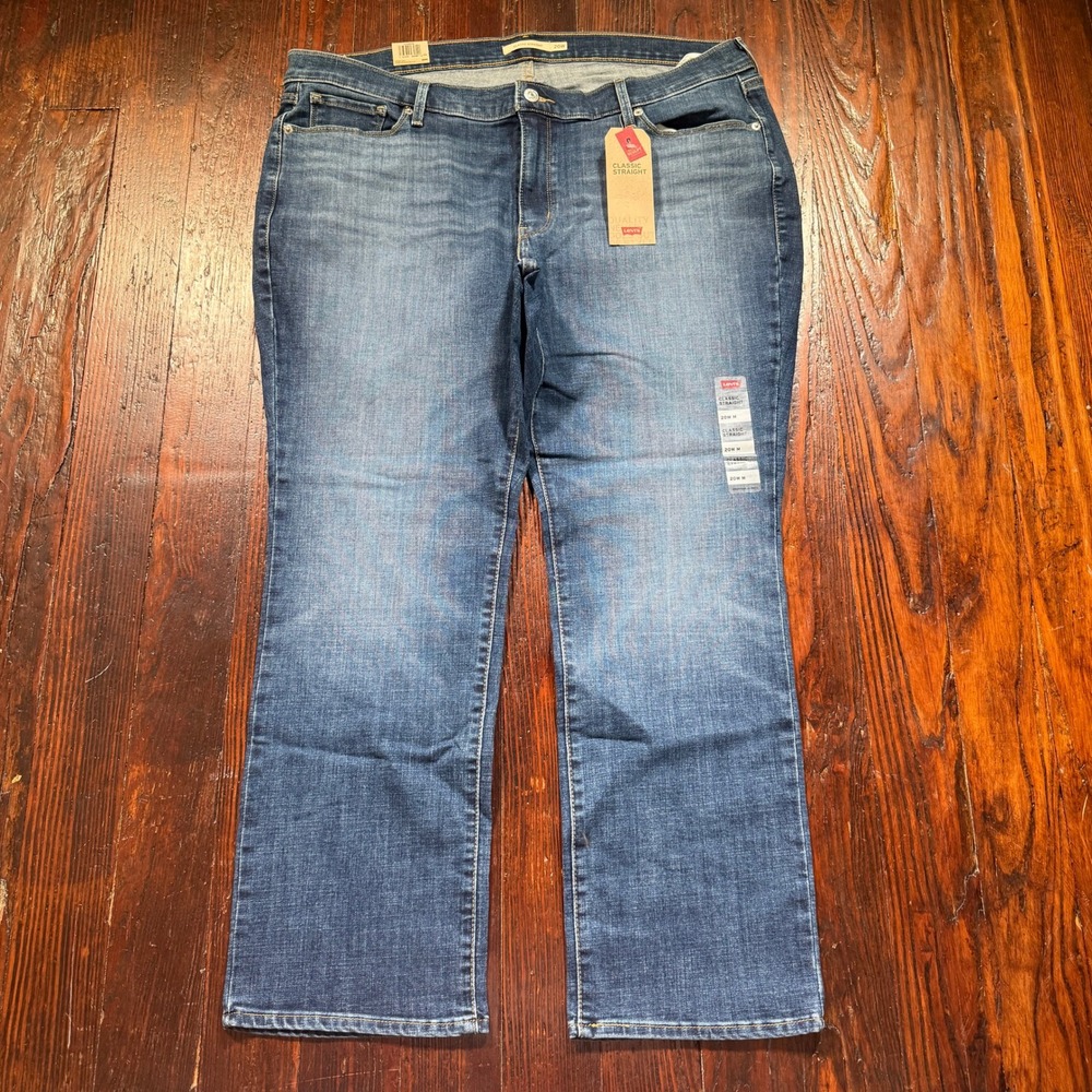 Levis Classic Straight Jeans Womens 20W M Blue Mid Rise Denim 23648-0026 NWT